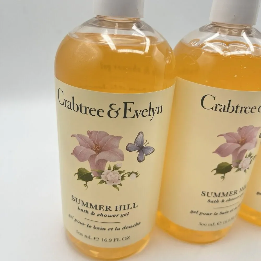 Crabtree & Evelyn Summer Hill Bath & Shower Gel 16.9 fl oz Lot of 3 ~New~
